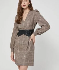 Γυναικεία Φορέματα Φόρεμα από μείγμα μαλλιού Twinset καφέ