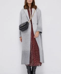 Γυναικεία Παλτά Παλτό από μείγμα μαλλιού Twinset γκρι