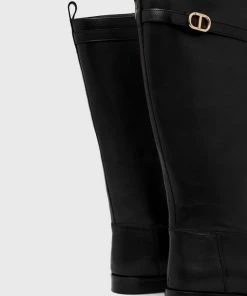 Γυναικεία Μπότες Δερμάτινες μπότες Twinset Stivale χρώμα: μαύρο -Twinset Κατάστημα unnamed file 109