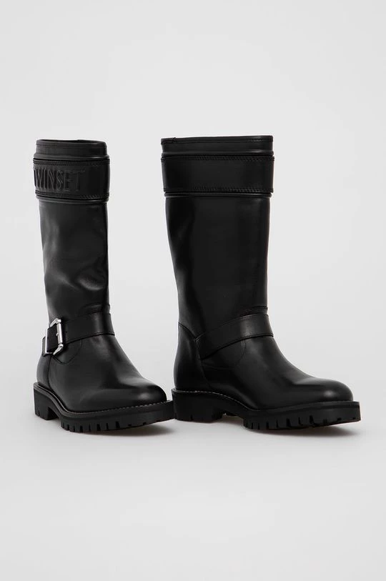 Γυναικεία Μπότες Δερμάτινες μπότες Twinset χρώμα: μαύρο 4 Γυναικεία Μπότες Δερμάτινες μπότες Twinset χρώμα: μαύρο - Image 2