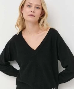 Γυναικεία Χωρίς φερμουάρ Μάλλινο πουλόβερ Twinset χρώμα: μαύρο,