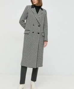 Γυναικεία Παλτά Μάλλινο παλτό Twinset μαύρο,