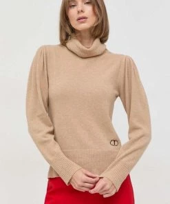 Γυναικεία Χωρίς φερμουάρ Μάλλινο πουλόβερ Twinset χρώμα: μπεζ,