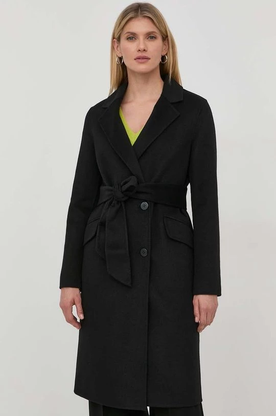 Γυναικεία Παλτά Παλτό από μείγμα μαλλιού Twinset μαύρο, 4 Γυναικεία Παλτά Παλτό από μείγμα μαλλιού Twinset μαύρο, - Image 2