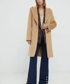 Γυναικεία Παλτά Μάλλινο παλτό Twinset μπεζ, -Twinset Κατάστημα unnamed file 1231