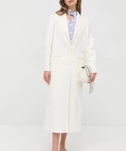 Γυναικεία Παλτά Μάλλινο παλτό Twinset μπεζ,