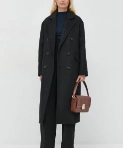 Γυναικεία Παλτά Μάλλινο παλτό Twinset μαύρο,