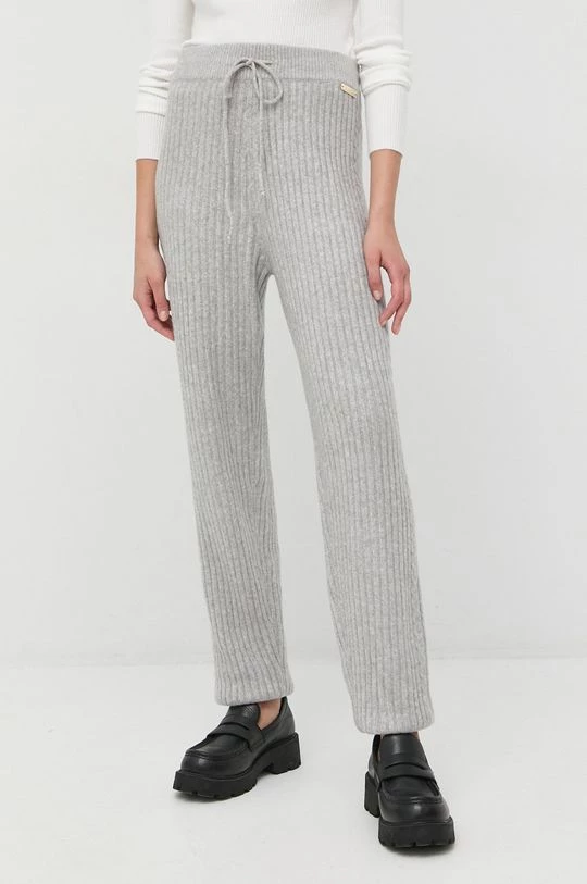 Γυναικεία Υφασμάτινα Παντελόνι από μείγμα μαλλιού Twinset γκρι 3 Γυναικεία Υφασμάτινα Παντελόνι από μείγμα μαλλιού Twinset γκρι