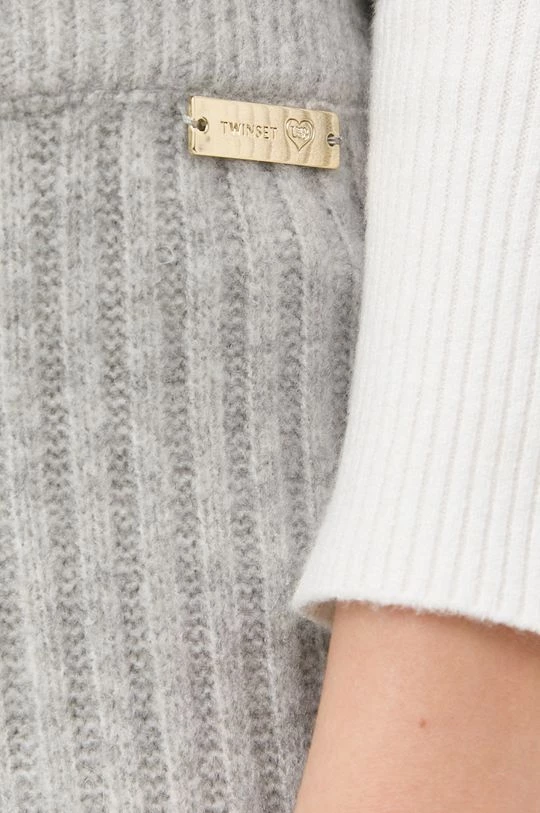 Γυναικεία Υφασμάτινα Παντελόνι από μείγμα μαλλιού Twinset γκρι 6 Γυναικεία Υφασμάτινα Παντελόνι από μείγμα μαλλιού Twinset γκρι - Image 4