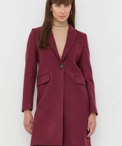 Γυναικεία Παλτά Μάλλινο παλτό Twinset μοβ,