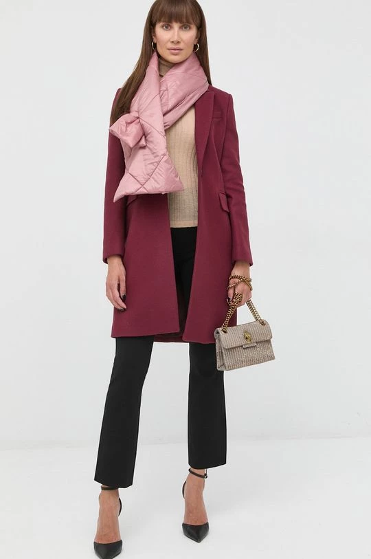 Γυναικεία Παλτά Μάλλινο παλτό Twinset μοβ, 4 Γυναικεία Παλτά Μάλλινο παλτό Twinset μοβ, - Image 2