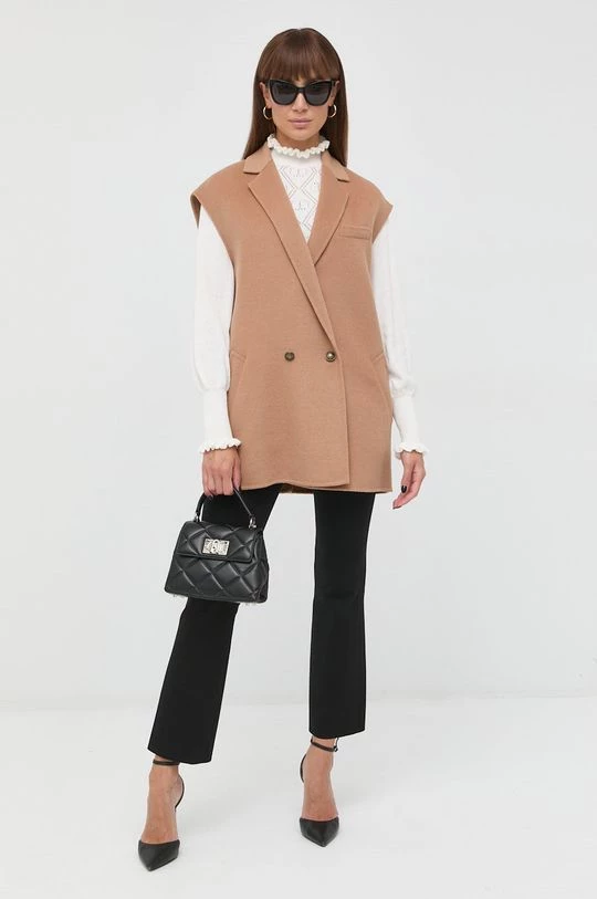 Γυναικεία Γιλέκα Μάλλινο γιλέκο Twinset μπεζ 4 Γυναικεία Γιλέκα Μάλλινο γιλέκο Twinset μπεζ - Image 2