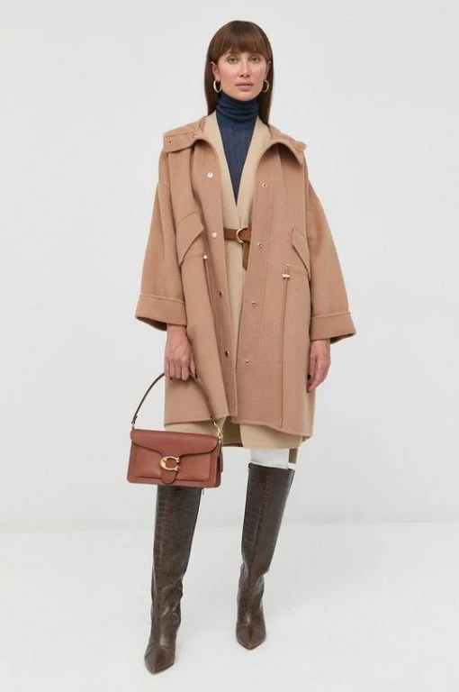Γυναικεία Παλτά Μάλλινο παλτό Twinset μπεζ, -Twinset Κατάστημα unnamed file 1308