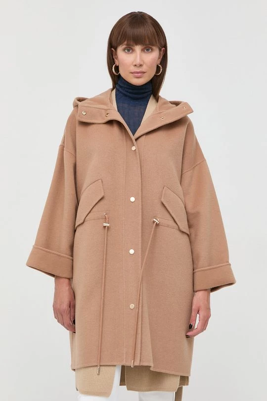 Γυναικεία Παλτά Μάλλινο παλτό Twinset μπεζ, 4 Γυναικεία Παλτά Μάλλινο παλτό Twinset μπεζ, - Image 2