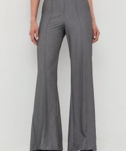Γυναικεία Υφασμάτινα Παντελόνι Twinset γκρι,