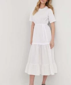 Γυναικεία Φορέματα Βαμβακερό φόρεμα Twinset άσπρο,