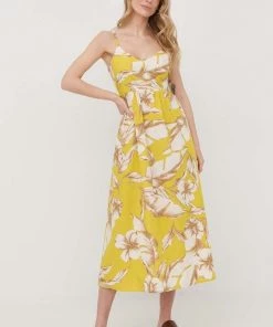 Γυναικεία Φορέματα Βαμβακερό φόρεμα Twinset κίτρινο,