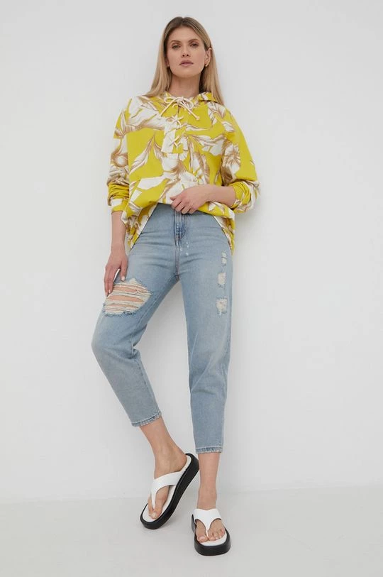 Γυναικεία Χωρίς φερμουάρ Βαμβακερή μπλούζα Twinset χρώμα: κίτρινο, 4 Γυναικεία Χωρίς φερμουάρ Βαμβακερή μπλούζα Twinset χρώμα: κίτρινο, - Image 2