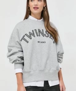 Γυναικεία Χωρίς φερμουάρ Βαμβακερή μπλούζα Twinset χρώμα: γκρι,