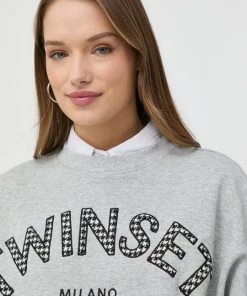 Γυναικεία Χωρίς φερμουάρ Βαμβακερή μπλούζα Twinset χρώμα: γκρι, 10 Γυναικεία Χωρίς φερμουάρ Βαμβακερή μπλούζα Twinset χρώμα: γκρι, -Twinset Κατάστημα unnamed file 155