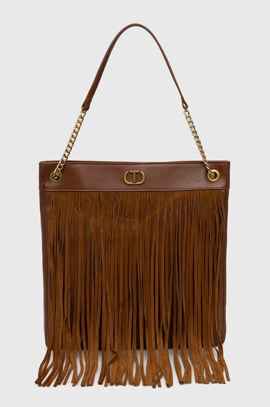 Γυναικεία Τσάντες Shopper και Tote Δερμάτινη τσάντα Twinset καφέ 3 Γυναικεία Τσάντες Shopper και Tote Δερμάτινη τσάντα Twinset καφέ