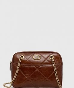 Γυναικεία Τσάντες χιαστί Δερμάτινη τσάντα Twinset καφέ