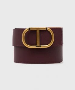 Γυναικεία Ζώνες Αναστρέψιμη δερμάτινη ζώνη Twinset κάστανο