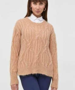 Γυναικεία Χωρίς φερμουάρ Μάλλινο πουλόβερ Twinset χρώμα: καφέ,