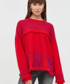 Γυναικεία Χωρίς φερμουάρ Πουλόβερ με μείγμα κασμίρ Twinset χρώμα: κόκκινο,