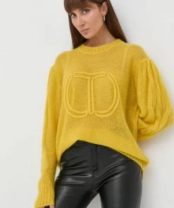 Γυναικεία Χωρίς φερμουάρ Μάλλινο πουλόβερ Twinset χρώμα: κίτρινο,