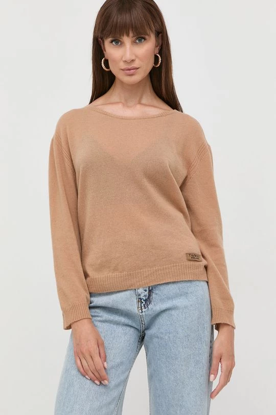 Γυναικεία Χωρίς φερμουάρ Μάλλινο πουλόβερ Twinset χρώμα: μπεζ, 4 Γυναικεία Χωρίς φερμουάρ Μάλλινο πουλόβερ Twinset χρώμα: μπεζ, - Image 2