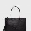 Γυναικεία Τσάντες Shopper και Tote Δερμάτινη τσάντα Twinset μαύρο