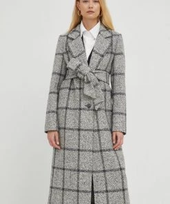 Γυναικεία Παλτά Μάλλινο παλτό Twinset μαύρο,