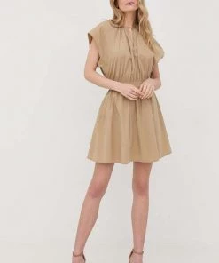 Γυναικεία Φορέματα Βαμβακερό φόρεμα Twinset μπεζ,