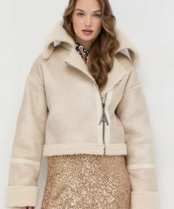 Γυναικεία Κοντά μπουφάν Μπουφάν Twinset μπεζ,