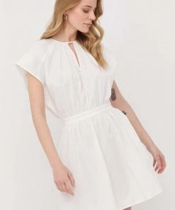 Γυναικεία Φορέματα Βαμβακερό φόρεμα Twinset άσπρο,