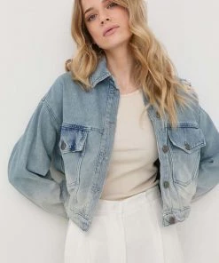 Γυναικεία Κοντά μπουφάν Τζιν μπουφάν Twinset μπλε