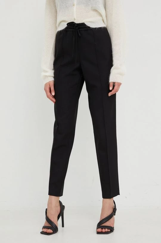 Γυναικεία Υφασμάτινα Παντελόνι από μείγμα μαλλιού Twinset μαύρο, 3 Γυναικεία Υφασμάτινα Παντελόνι από μείγμα μαλλιού Twinset μαύρο,