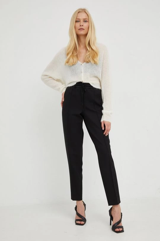 Γυναικεία Υφασμάτινα Παντελόνι από μείγμα μαλλιού Twinset μαύρο, 4 Γυναικεία Υφασμάτινα Παντελόνι από μείγμα μαλλιού Twinset μαύρο, - Image 2