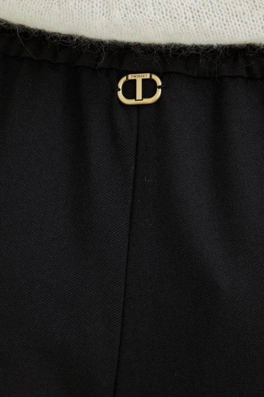 Γυναικεία Υφασμάτινα Παντελόνι από μείγμα μαλλιού Twinset μαύρο, 6 Γυναικεία Υφασμάτινα Παντελόνι από μείγμα μαλλιού Twinset μαύρο, - Image 4