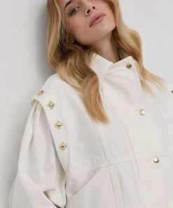 Γυναικεία Κοντά μπουφάν Τζιν μπουφάν Twinset χρώμα: άσπρο,