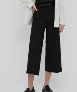 Γυναικεία Υφασμάτινα Παντελόνι Twinset χρώμα: μαύρο,