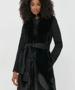 Γυναικεία Παλτά Παλτό από μείγμα μαλλιού Twinset μαύρο,