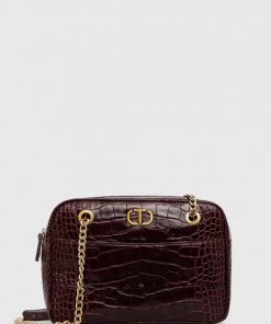 Γυναικεία Τσάντες Shopper και Tote Δερμάτινη τσάντα Twinset καφέ