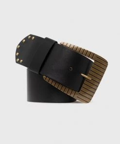 Γυναικεία Ζώνες Δερμάτινη ζώνη Twinset χρώμα: μαύρο