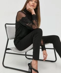 Γυναικεία Υφασμάτινα Παντελόνι Twinset μαύρο,