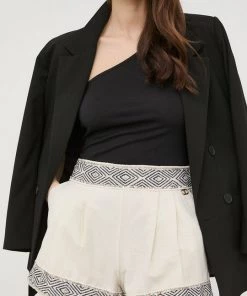 Γυναικεία Σορτς από λινό Twinset μπεζ,