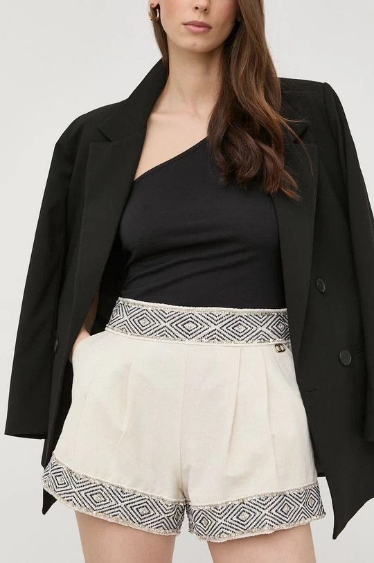 Γυναικεία Σορτς από λινό Twinset μπεζ, 3 Γυναικεία Σορτς από λινό Twinset μπεζ,