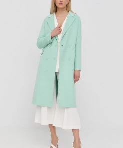 Γυναικεία Παλτά Μάλλινο παλτό Twinset τιρκουάζ,