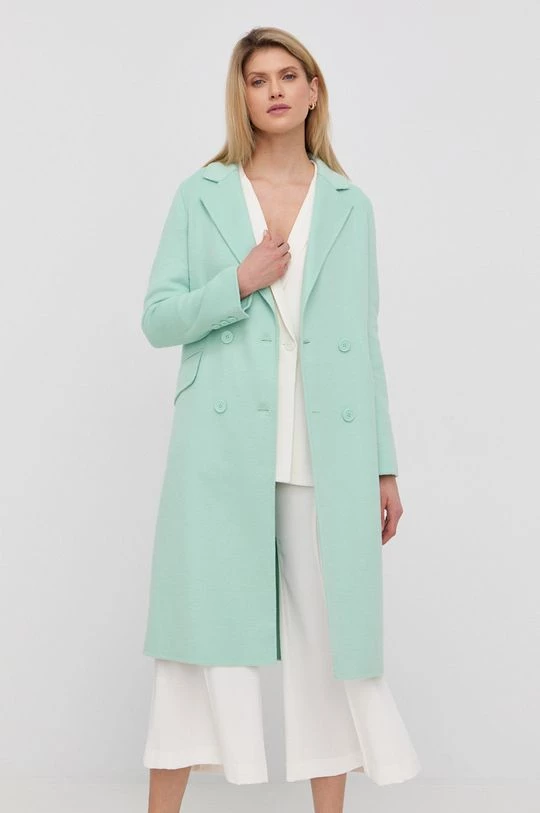 Γυναικεία Παλτά Μάλλινο παλτό Twinset τιρκουάζ, 4 Γυναικεία Παλτά Μάλλινο παλτό Twinset τιρκουάζ, - Image 2